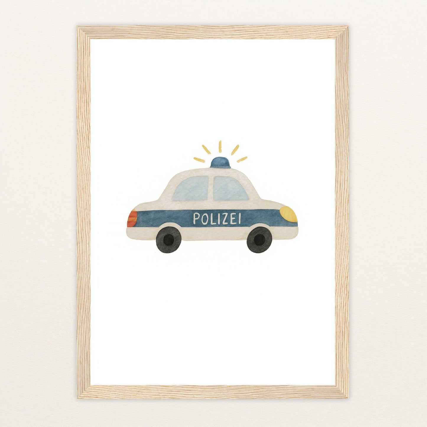 Polizei Poster mit Holzrahmen von tinylearner