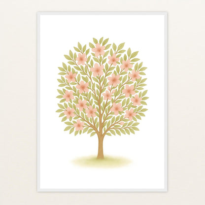 Kirschbaum Poster mit Holzrahmen von tinylearner