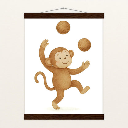 Aki der Affe - Motiv: "Kokosnuss" Poster mit Leisten von tinylearner