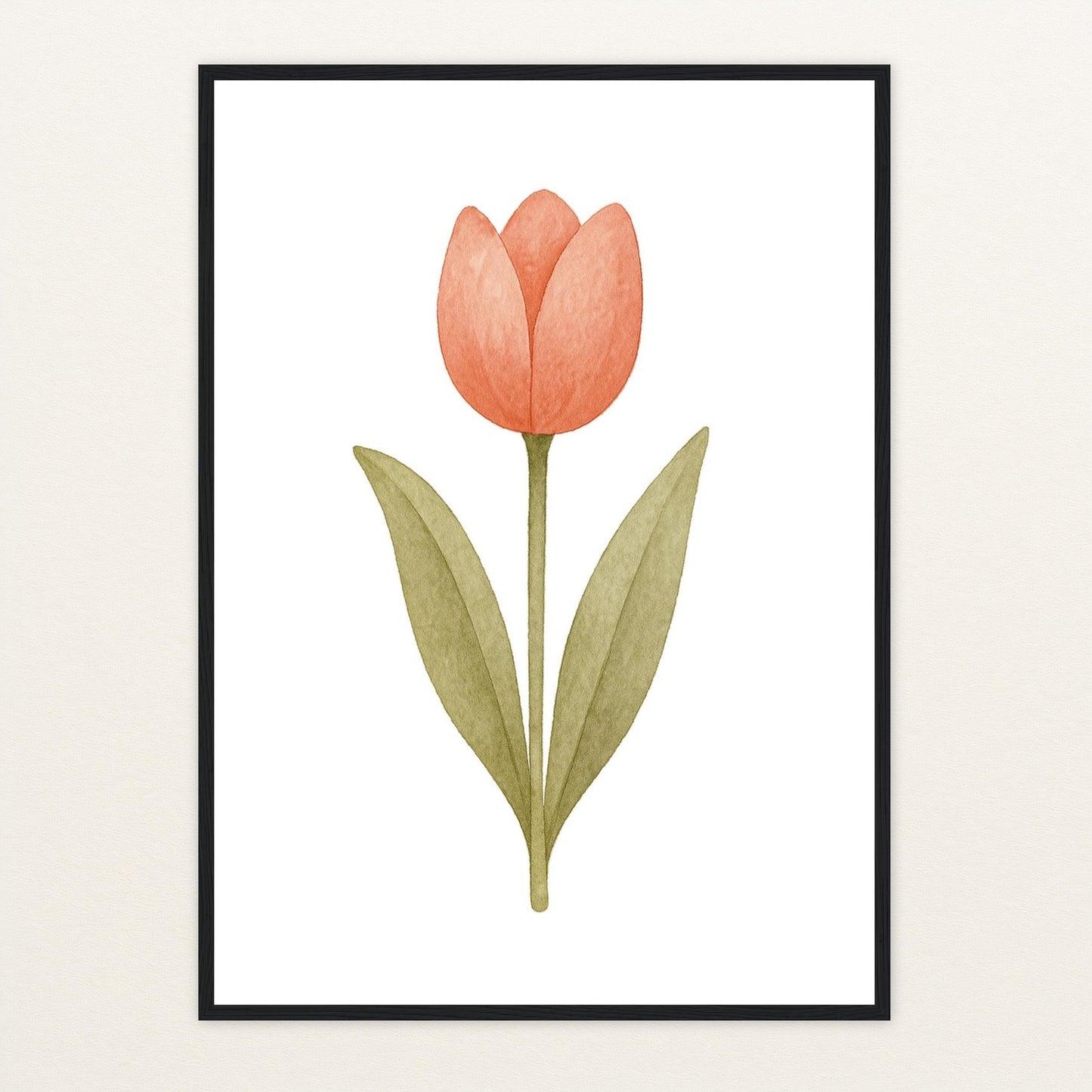 Tulpe Poster mit Holzrahmen von tinylearner