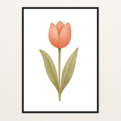 Tulpe Poster mit Holzrahmen von tinylearner