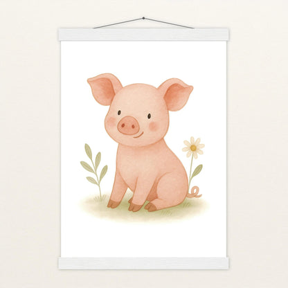 Susi das Schwein Poster mit Leisten von tinylearner
