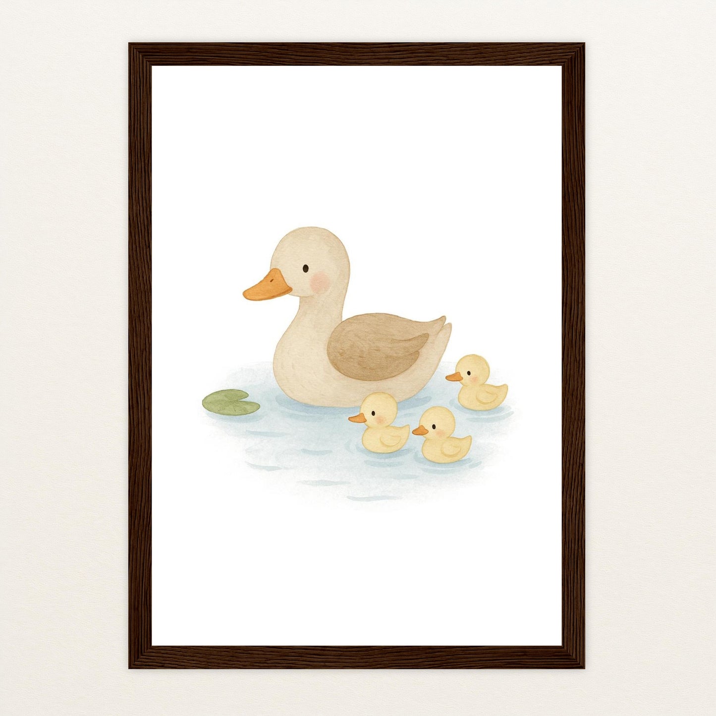 Gusi die Gans - Motiv: "Teich" Poster mit Holzrahmen von tinylearner