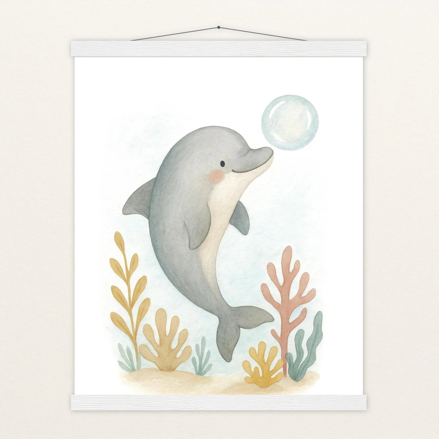 Dora der Delfin - Motiv: "Luftblase" Poster mit Leisten von tinylearner