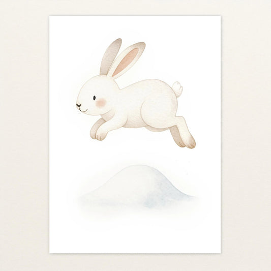 Sina der Schneehase - Motiv: "Schneehügel" Poster von tinylearner