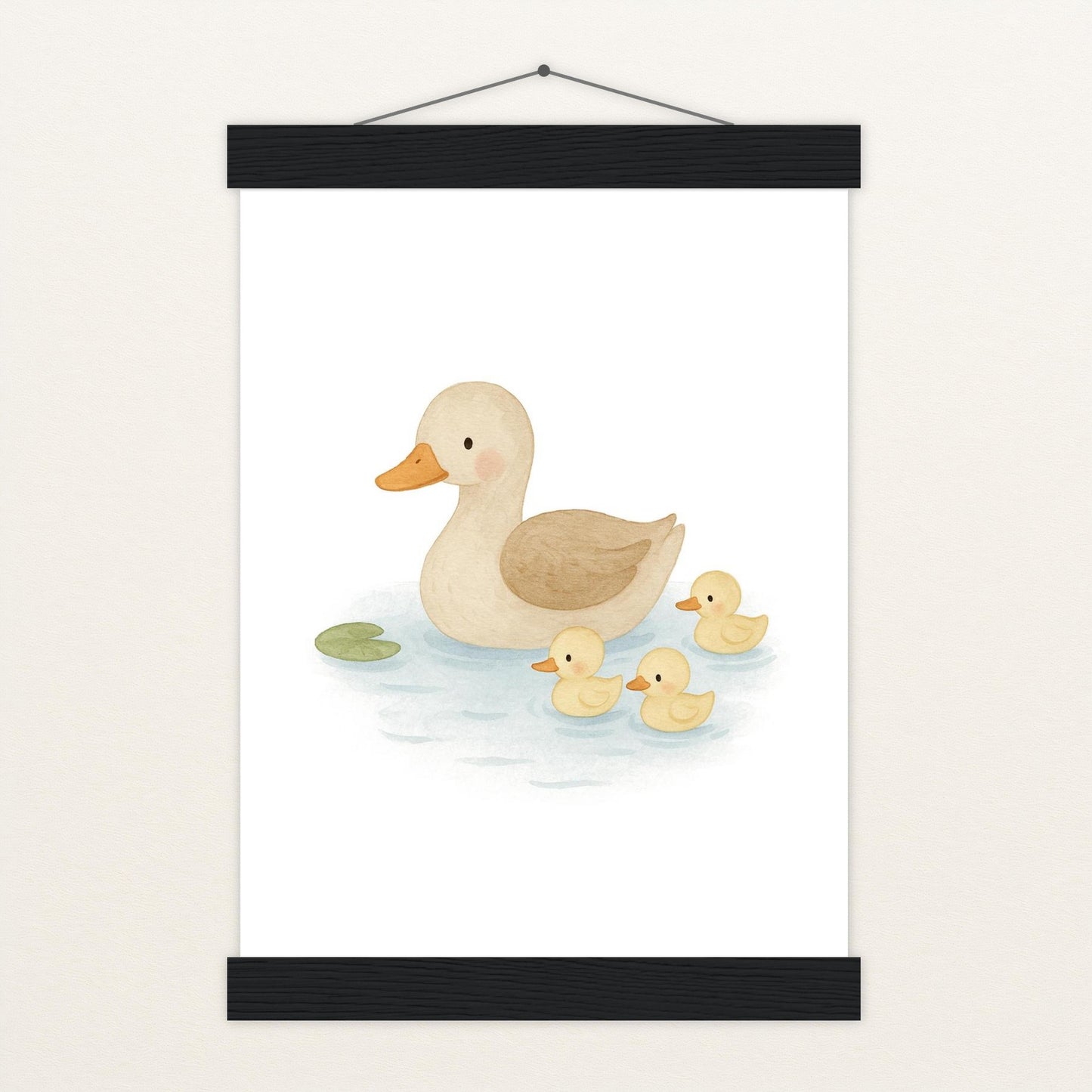 Gusi die Gans - Motiv: "Teich" Poster mit Leisten von tinylearner