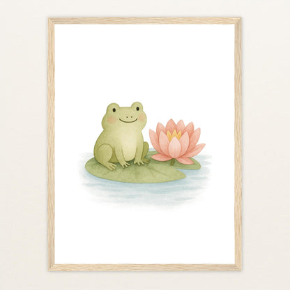 Flocke der Frosch Poster mit Holzrahmen von tinylearner