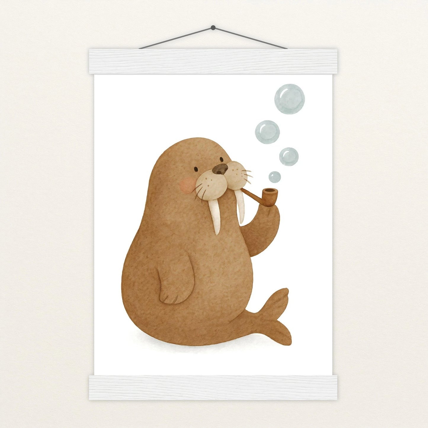 Wally das Walross - Motiv: "Blubbern" Poster mit Leisten von tinylearner