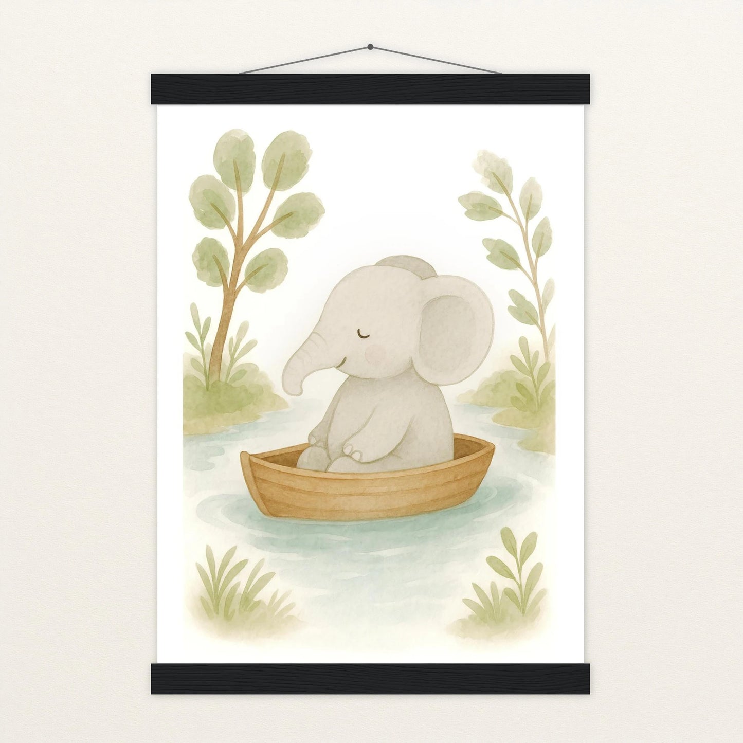 Emil der Elefant - Motiv: "Boot" Poster mit Leisten von tinylearner