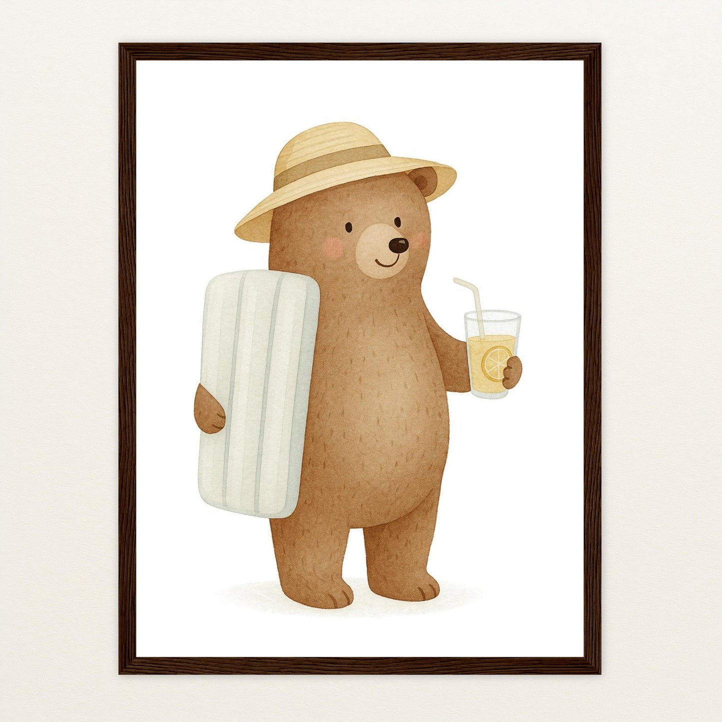 Balu der Bär - Motiv: "Strandtag" Poster mit Holzrahmen von tinylearner