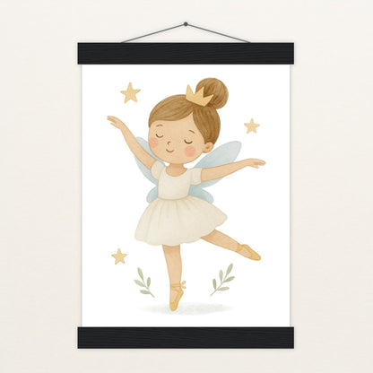 Fina die Fee - Motiv: "Ballett" Poster mit Leisten von tinylearner