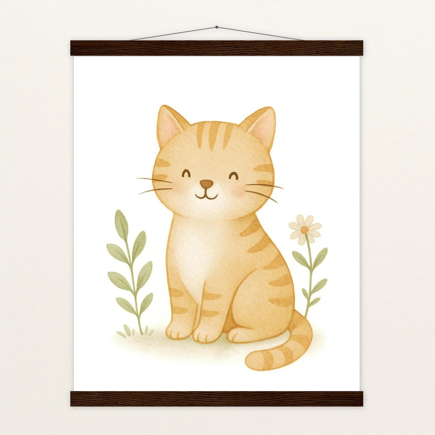 Kira die Katze Poster mit Leisten von tinylearner