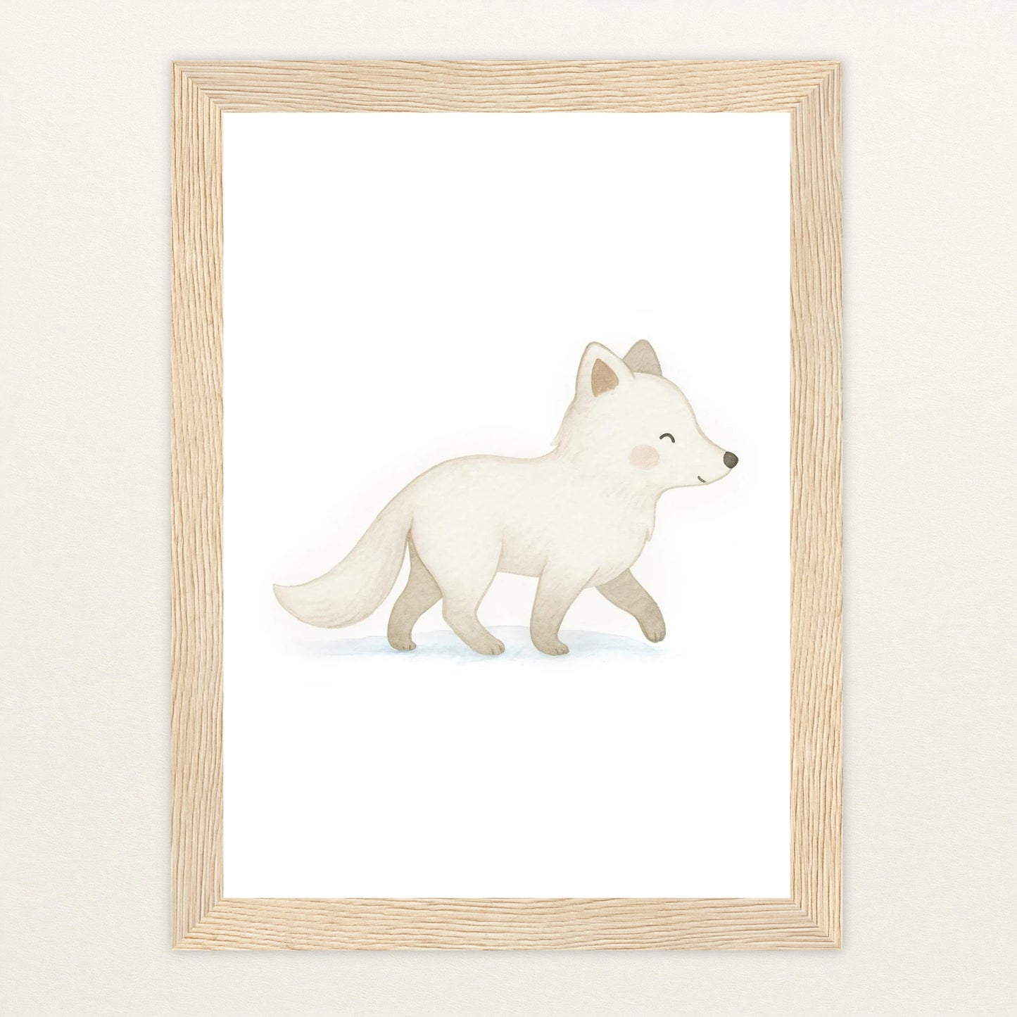 Pino der Polarfuchs Poster mit Holzrahmen von tinylearner