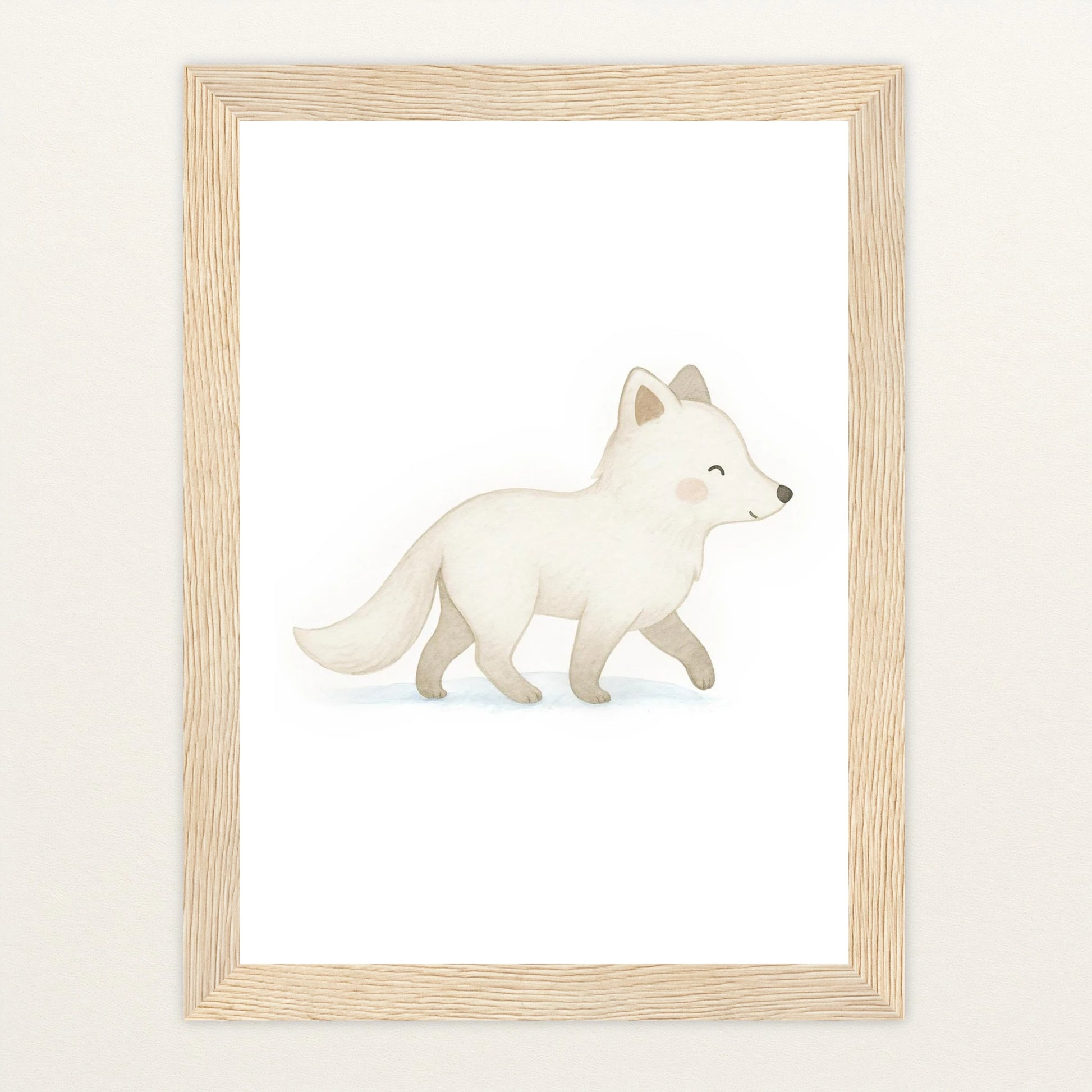 Pino der Polarfuchs Poster mit Holzrahmen von tinylearner