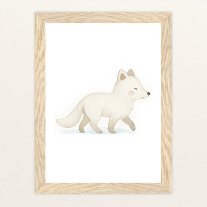 Pino der Polarfuchs Poster mit Holzrahmen von tinylearner