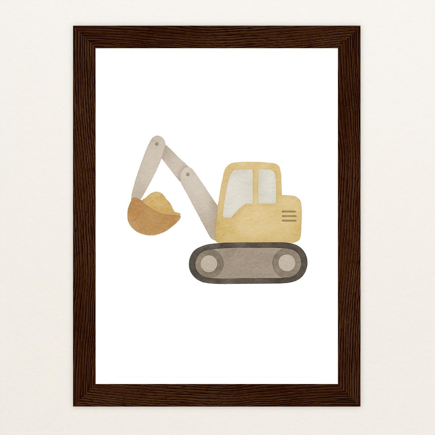 Bagger Poster mit Holzrahmen von tinylearner