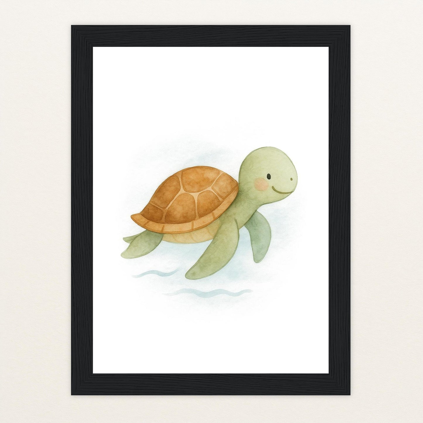 Sora die Schildkröte Poster mit Holzrahmen von tinylearner