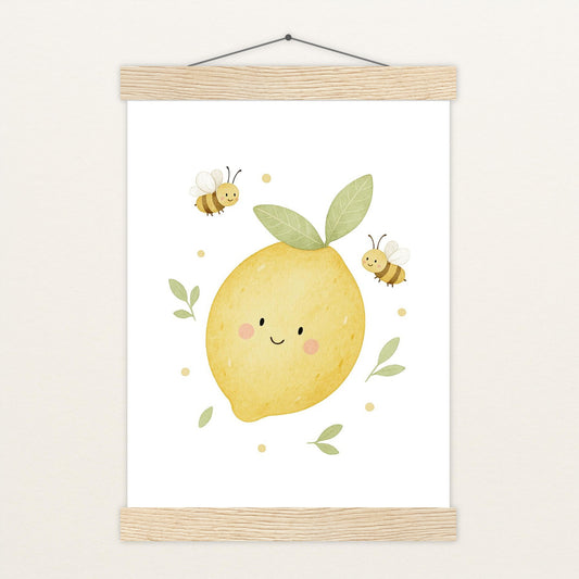 Obst: Zitrone Poster mit Leisten von tinylearner