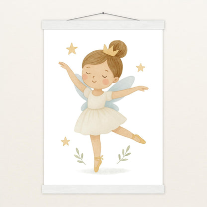 Fina die Fee - Motiv: "Ballett" Poster mit Leisten von tinylearner