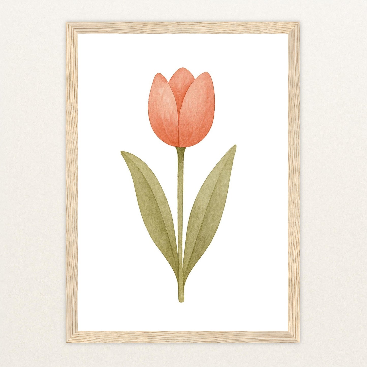 Tulpe Poster mit Holzrahmen von tinylearner