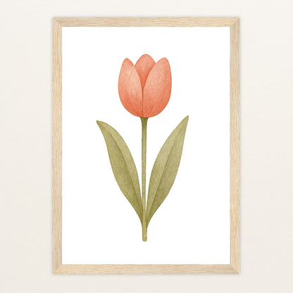 Tulpe Poster mit Holzrahmen von tinylearner