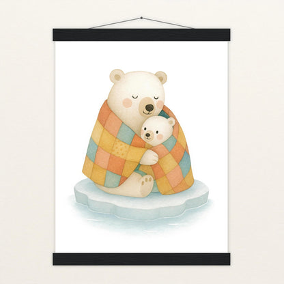 Pummel der Polarbär - Motiv: "Familie" Poster mit Leisten von tinylearner