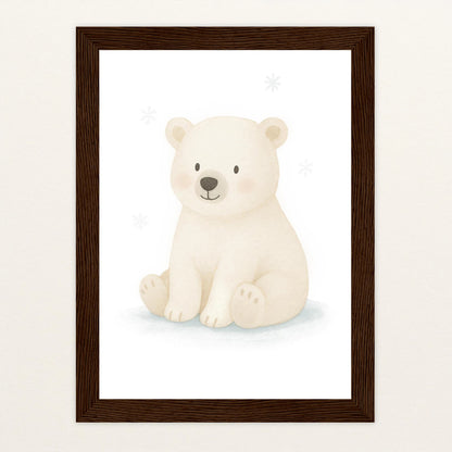 Pummel der Polarbär Poster mit Holzrahmen von tinylearner