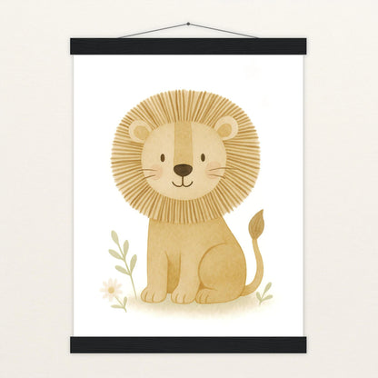 Leo der Löwe Poster mit Leisten von tinylearner