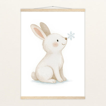 Sina der Schneehase Poster mit Leisten von tinylearner