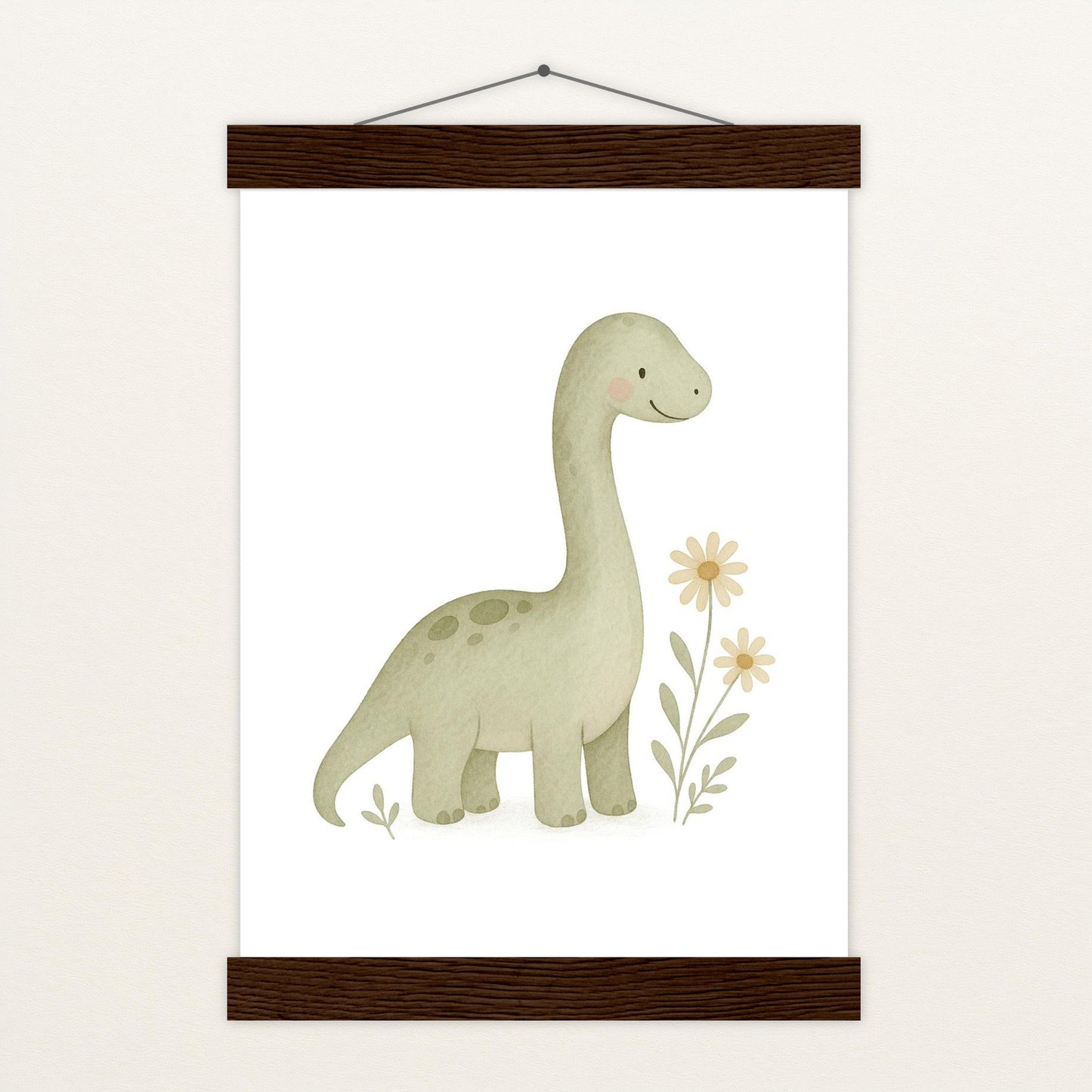 Dinosaurier Brachiosaurus Poster mit Leisten von tinylearner