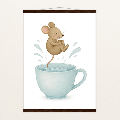 Mimi die Maus - Motiv: "Pool" Poster mit Leisten von tinylearner