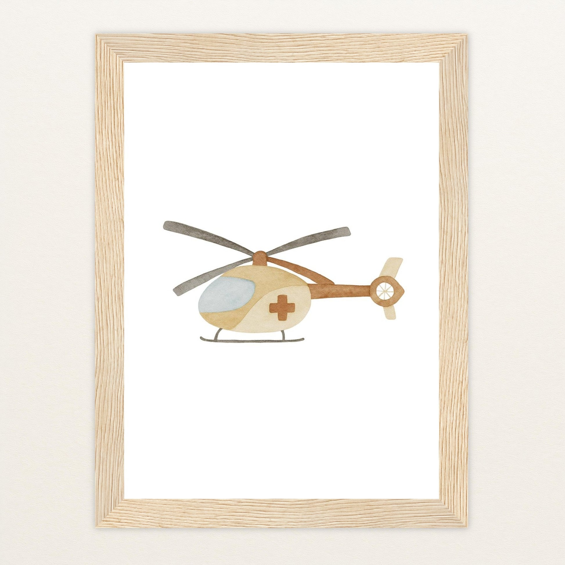 Rettungshubschrauber Poster mit Holzrahmen von tinylearner