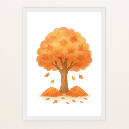 Ahornbaum Poster mit Holzrahmen von tinylearner