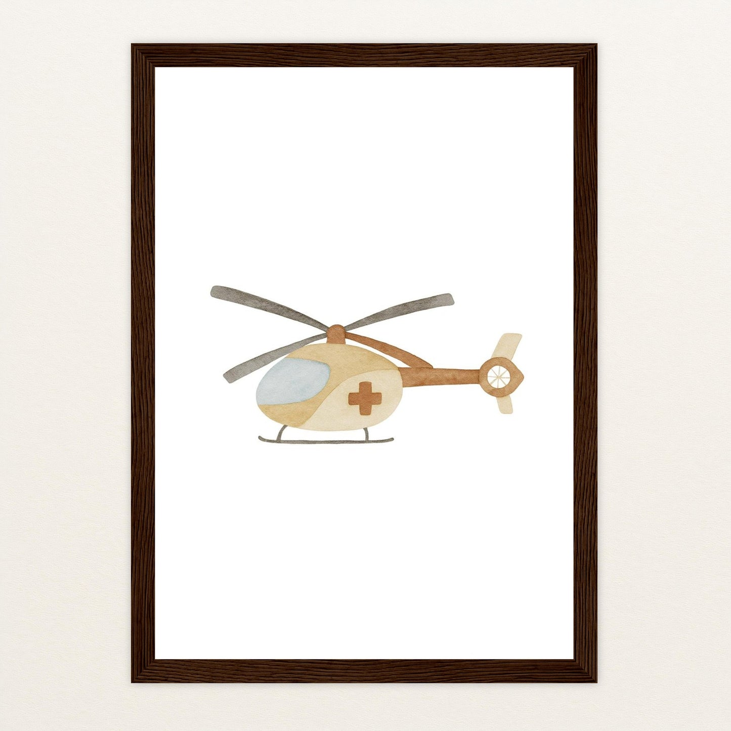 Rettungshubschrauber Poster mit Holzrahmen von tinylearner