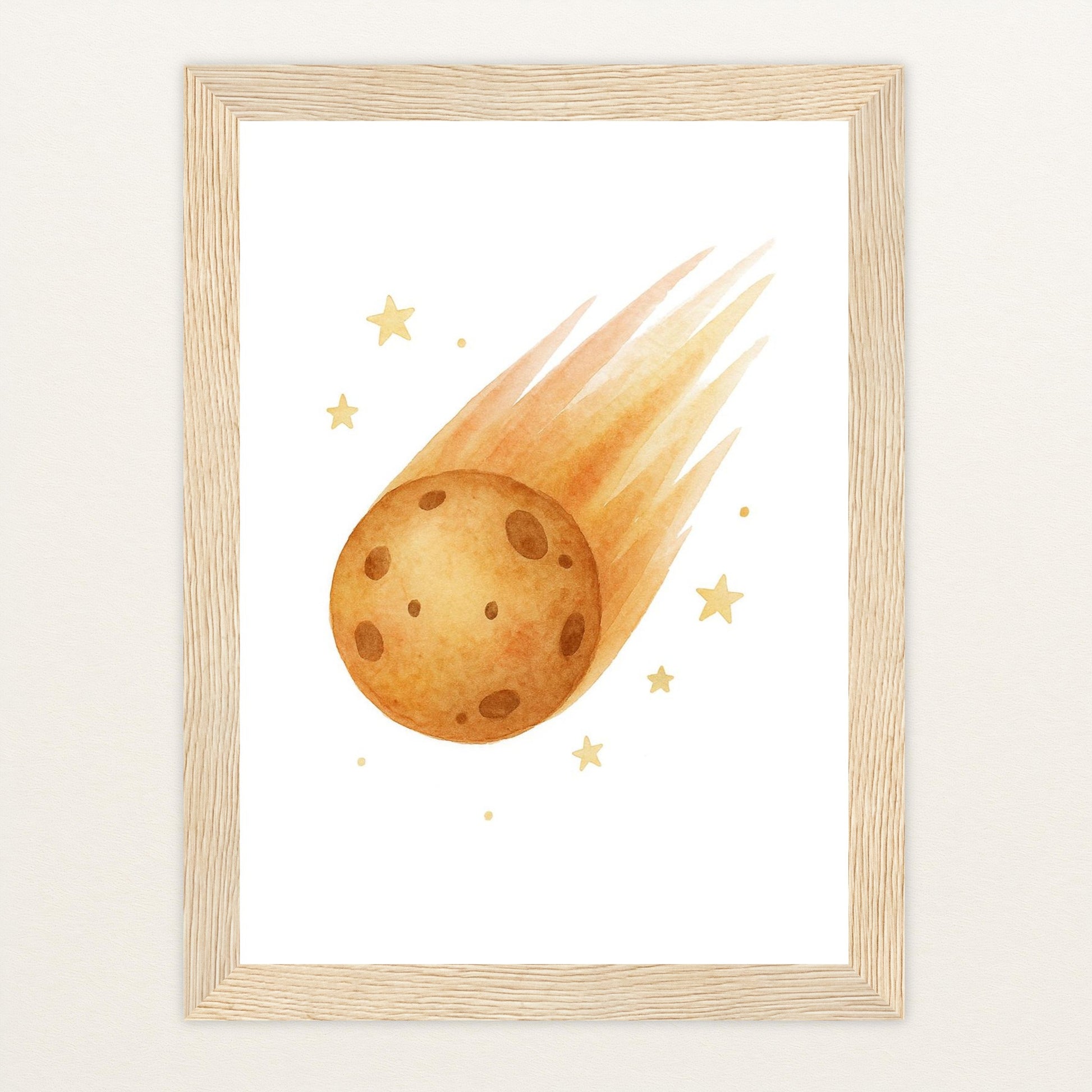 Asteroid Poster mit Holzrahmen von tinylearner
