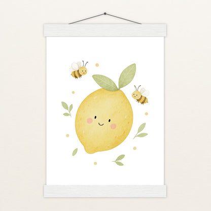 Obst: Zitrone Poster mit Leisten von tinylearner