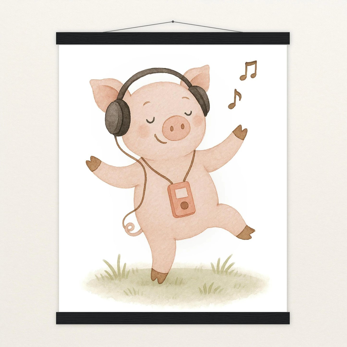 Susi das Schwein - Motiv: "Musik" Poster mit Leisten von tinylearner