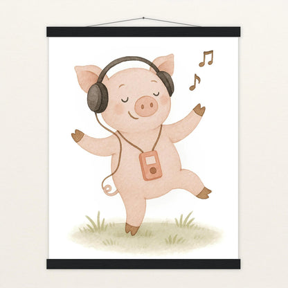 Susi das Schwein - Motiv: "Musik" Poster mit Leisten von tinylearner