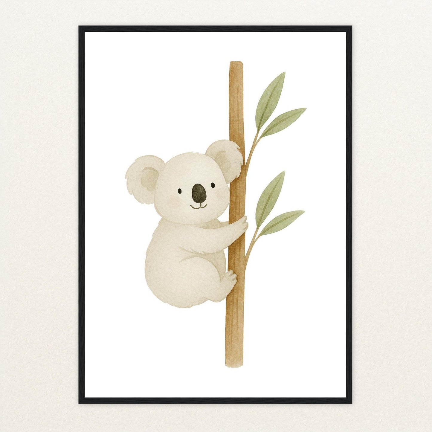 Kori der Koala Poster mit Holzrahmen von tinylearner