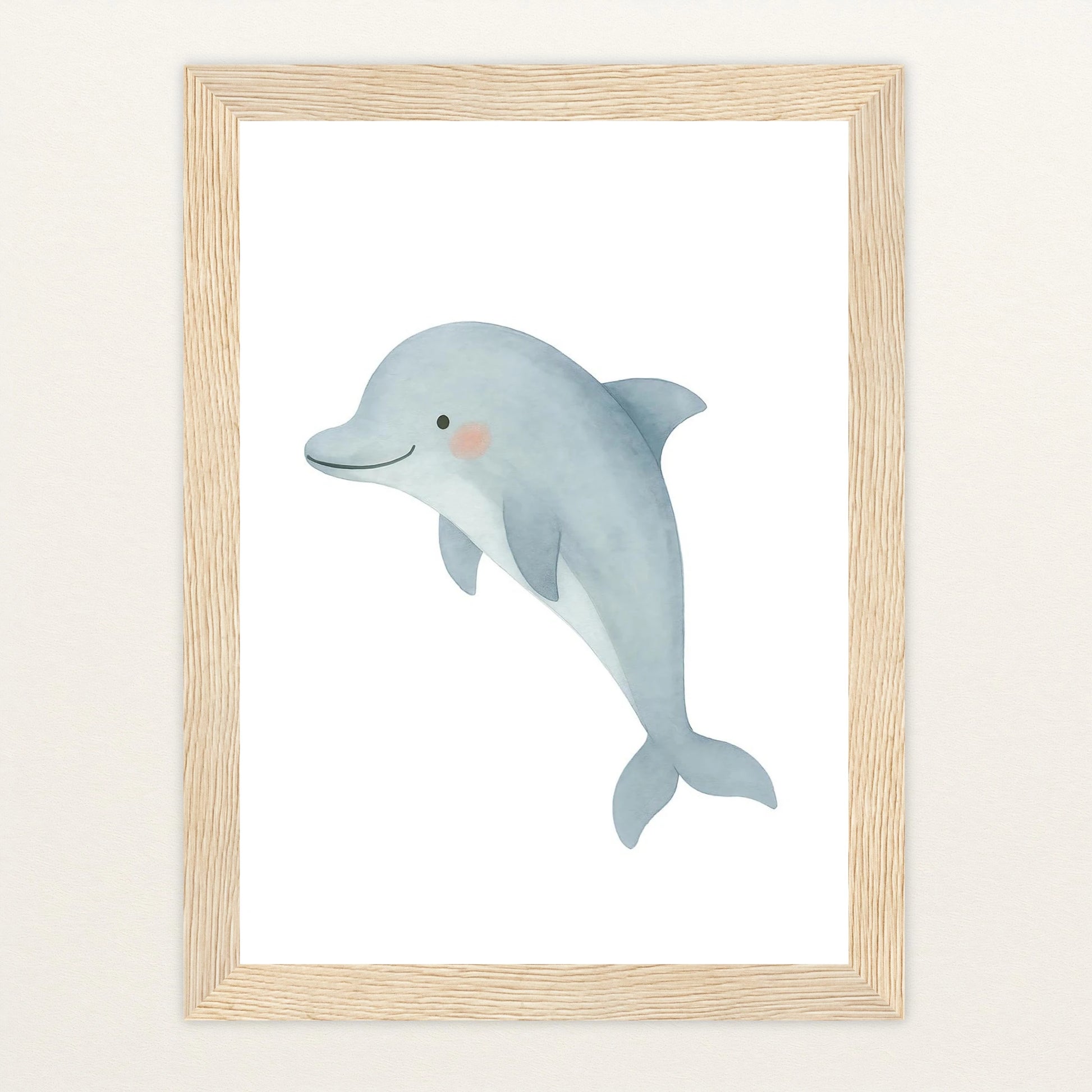 Dora der Delfin Poster mit Holzrahmen von tinylearner