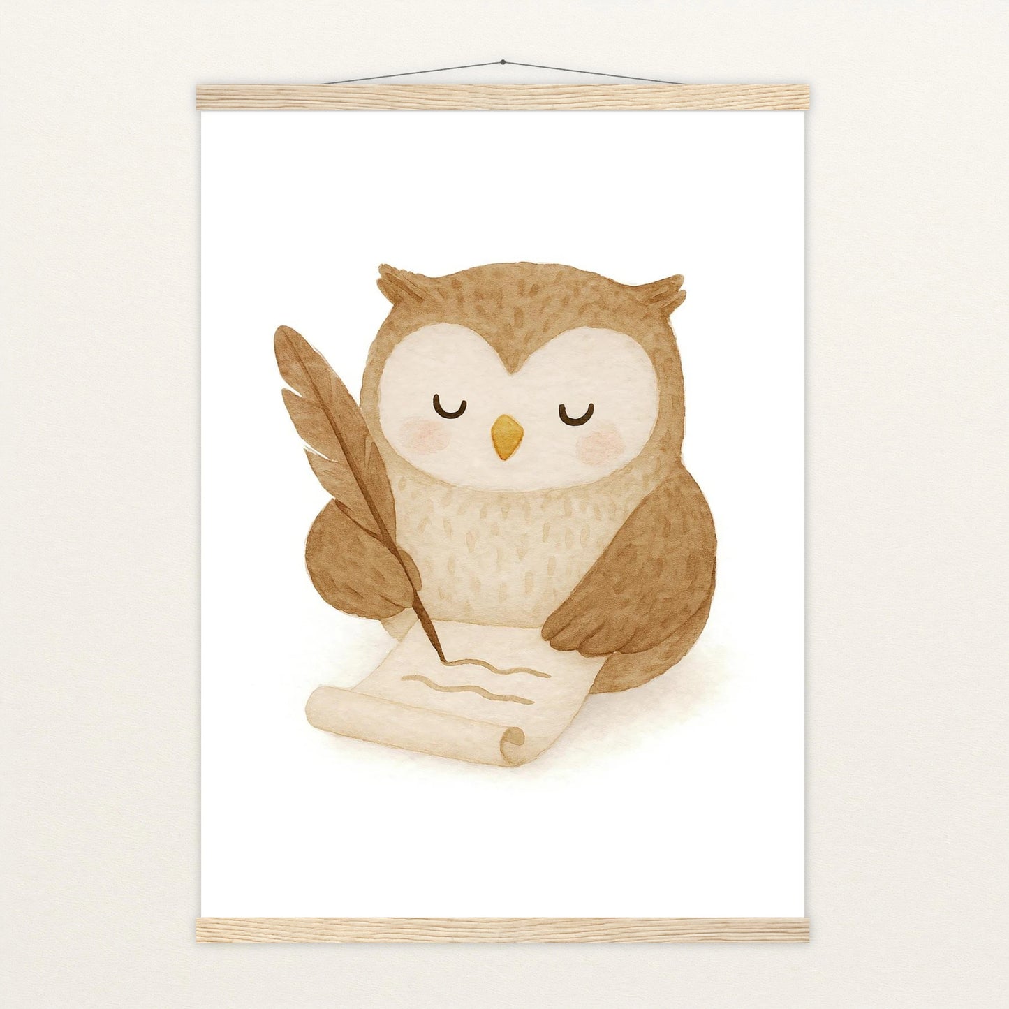 Emmi die Eule - Motiv: "Brief" Poster mit Leisten von tinylearner