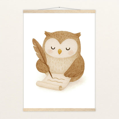 Emmi die Eule - Motiv: "Brief" Poster mit Leisten von tinylearner