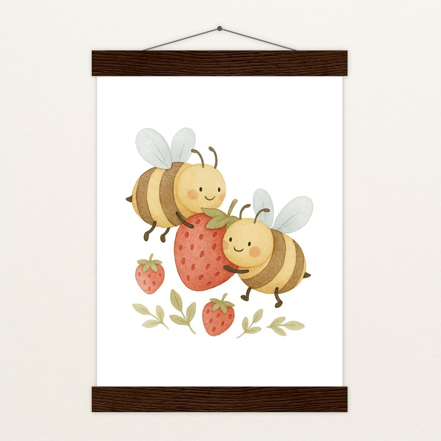 Bibi die Biene - Motiv: "Erdbeere" Poster mit Leisten von tinylearner