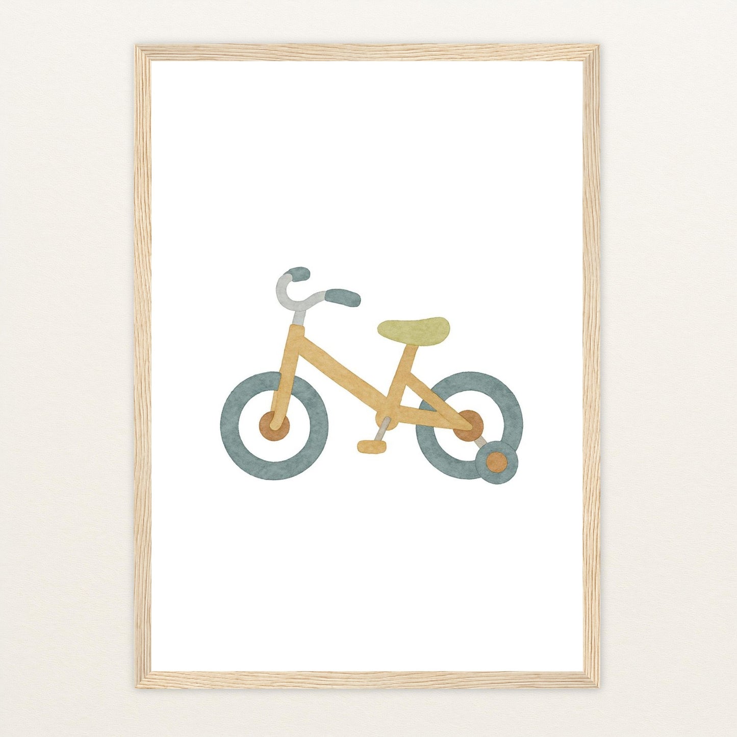 Fahrrad Poster mit Holzrahmen von tinylearner