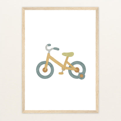 Fahrrad Poster mit Holzrahmen von tinylearner