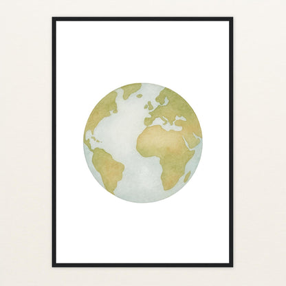 Erde Poster mit Holzrahmen von tinylearner