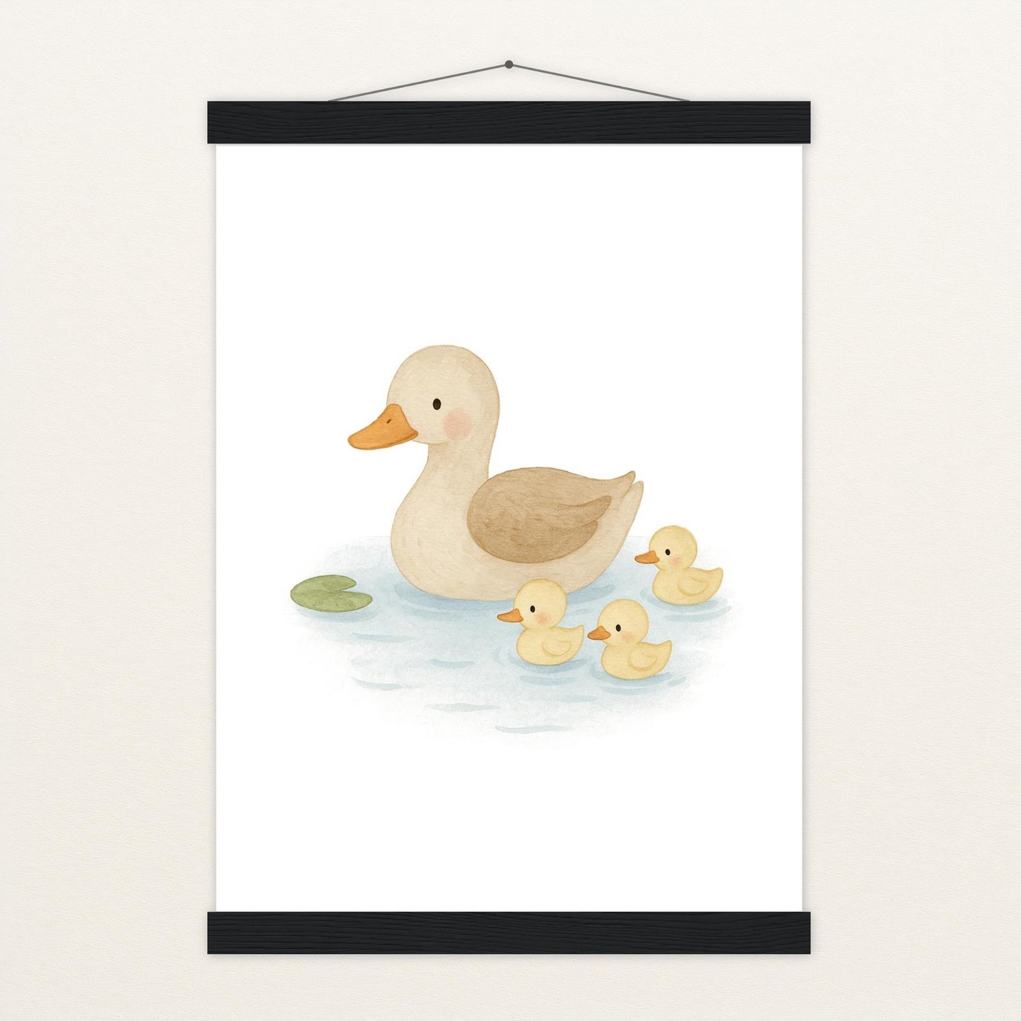 Gusi die Gans - Motiv: "Teich" Poster mit Leisten von tinylearner