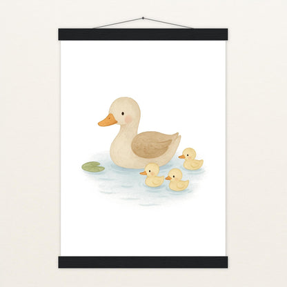 Gusi die Gans - Motiv: "Teich" Poster mit Leisten von tinylearner