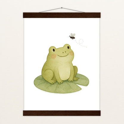 Flocke der Frosch - Motiv: "Fliege" Poster mit Leisten von tinylearner