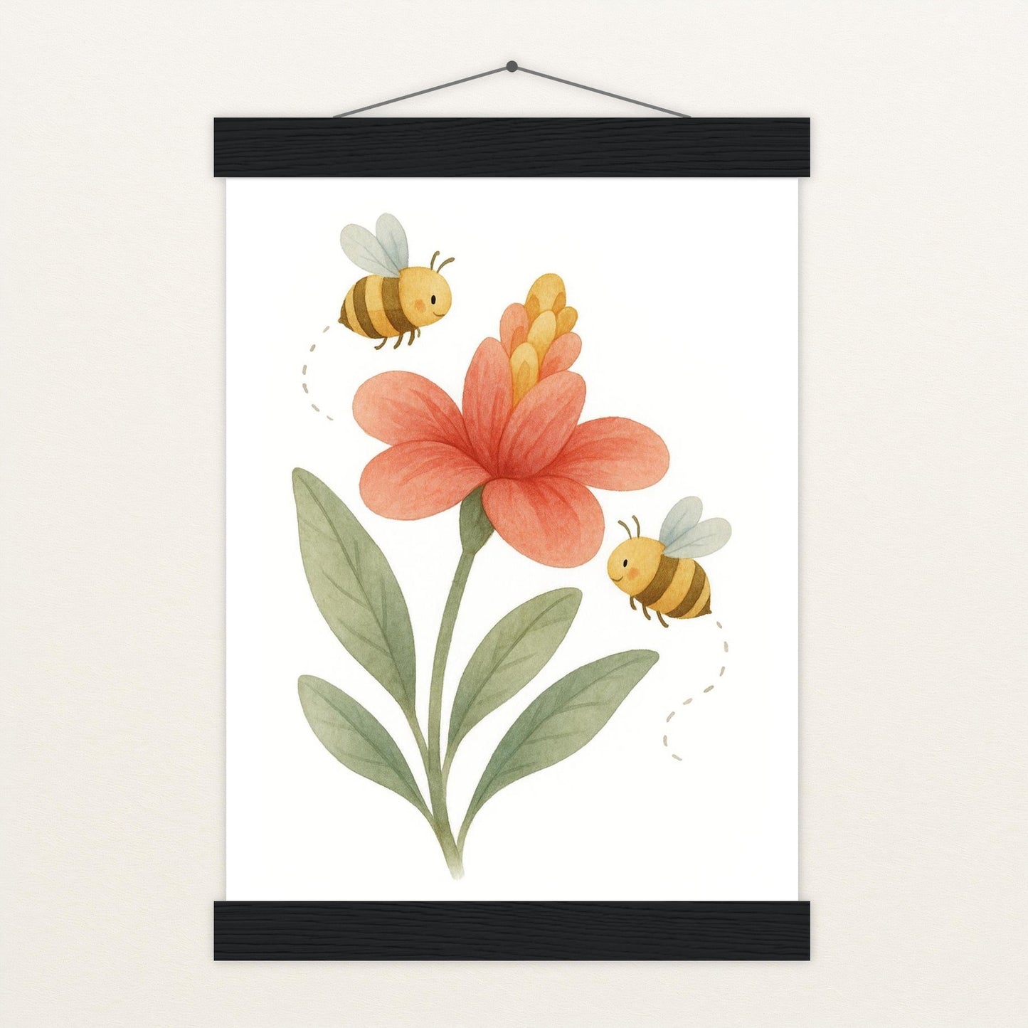 Bibi die Biene - Motiv: "Blume" Poster mit Leisten von tinylearner